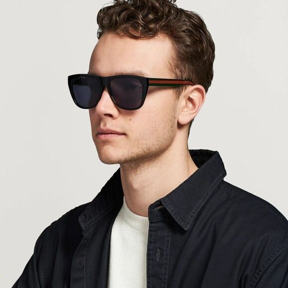 NEW GUCCI GG0926S 001 Black Green Gray Square Men Sunglasses - Picture 4 of 13